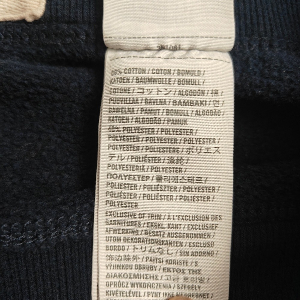 Hollister Women Navy Blue Jogger Sweatpants Dreaming of Surf Palm Tree Logo Sz L - Picture 13 of 14